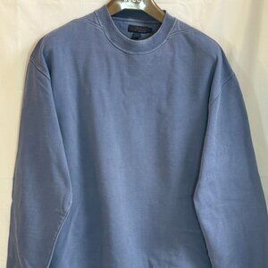 Indigo Palms Men's 100% Cotton Crew Neck Long Sleeves Pullover - Blue Gray - XL